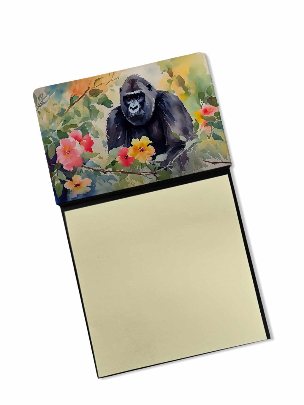 Gorilla Watercolor Sticky Note Holder Refillable Dispenser Desk Accessory 3x3 Pad Gift