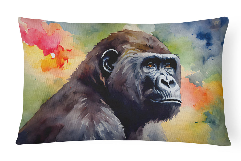 Gorilla Decorative Throw Pillow 12x16 Indoor Outdoor Accent Cushion, Fabric Cover with Insert for Sofa, Bed, Porch & Living Room