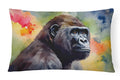 Gorilla Decorative Throw Pillow 12x16 Indoor Outdoor Accent Cushion, Fabric Cover with Insert for Sofa, Bed, Porch & Living Room
