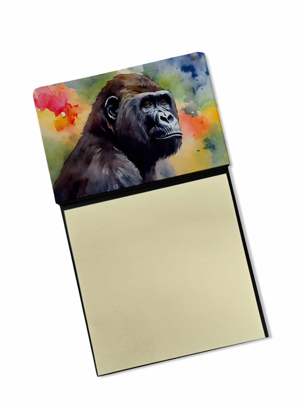 Gorilla Watercolor Sticky Note Holder Refillable Dispenser Desk Accessory 3x3 Pad Gift