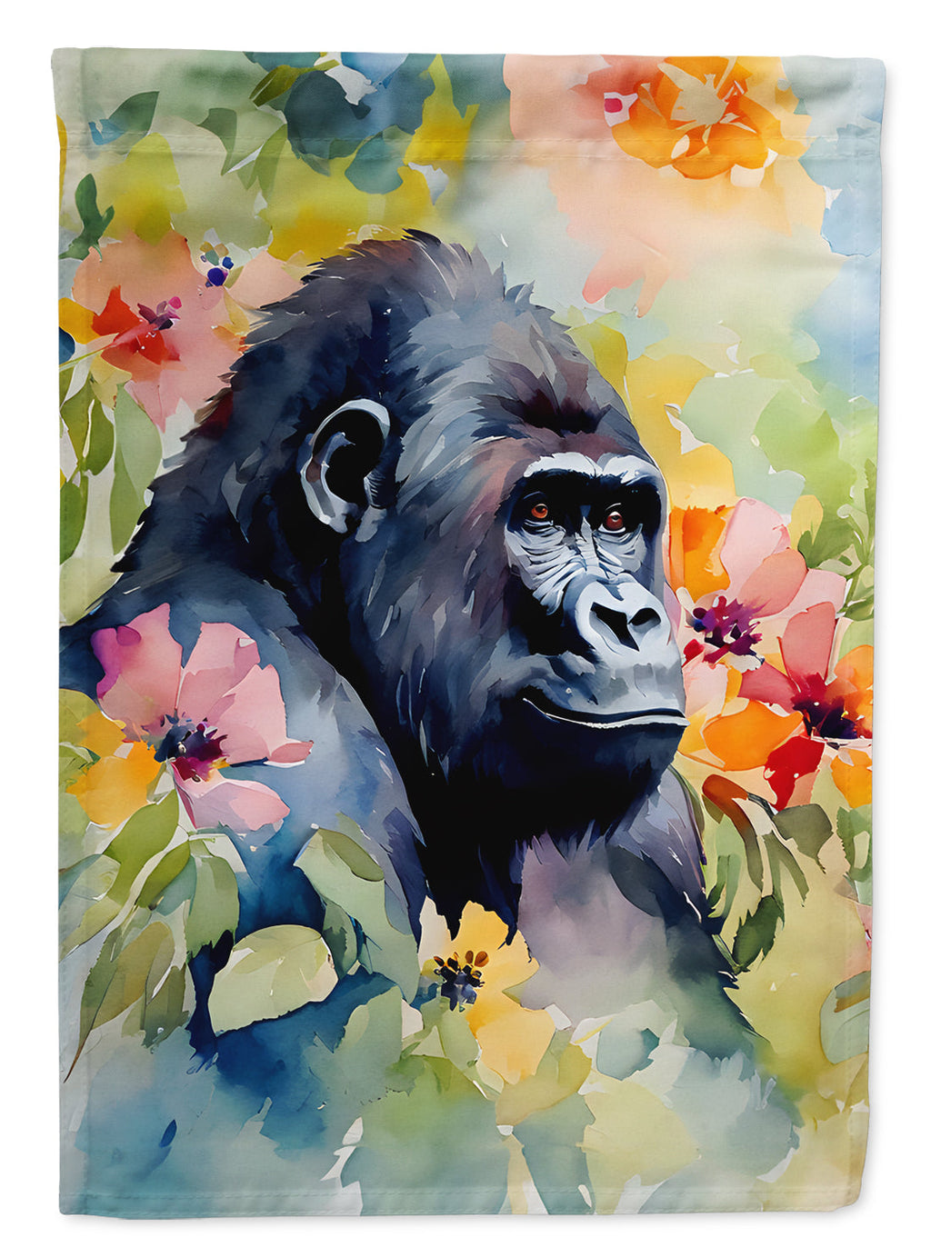 Gorilla House Flag 28x40 Porch Sleeve Pole Decorative Outside Yard Banner Artwork Wall Hanging, Polyester