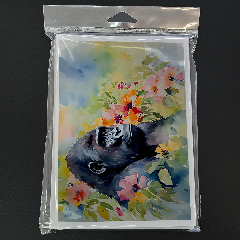 Gorilla Greeting Cards Pack of 8 Blank Cards with Envelopes Whimsical A7 Size 5x7