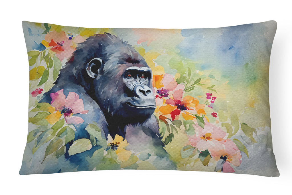 Gorilla Decorative Throw Pillow 12x16 Indoor Outdoor Accent Cushion, Fabric Cover with Insert for Sofa, Bed, Porch & Living Room