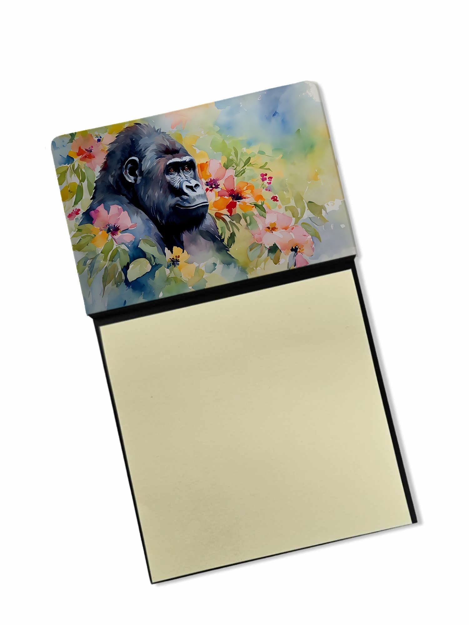 Gorilla Watercolor Sticky Note Holder Refillable Dispenser Desk Accessory 3x3 Pad Gift