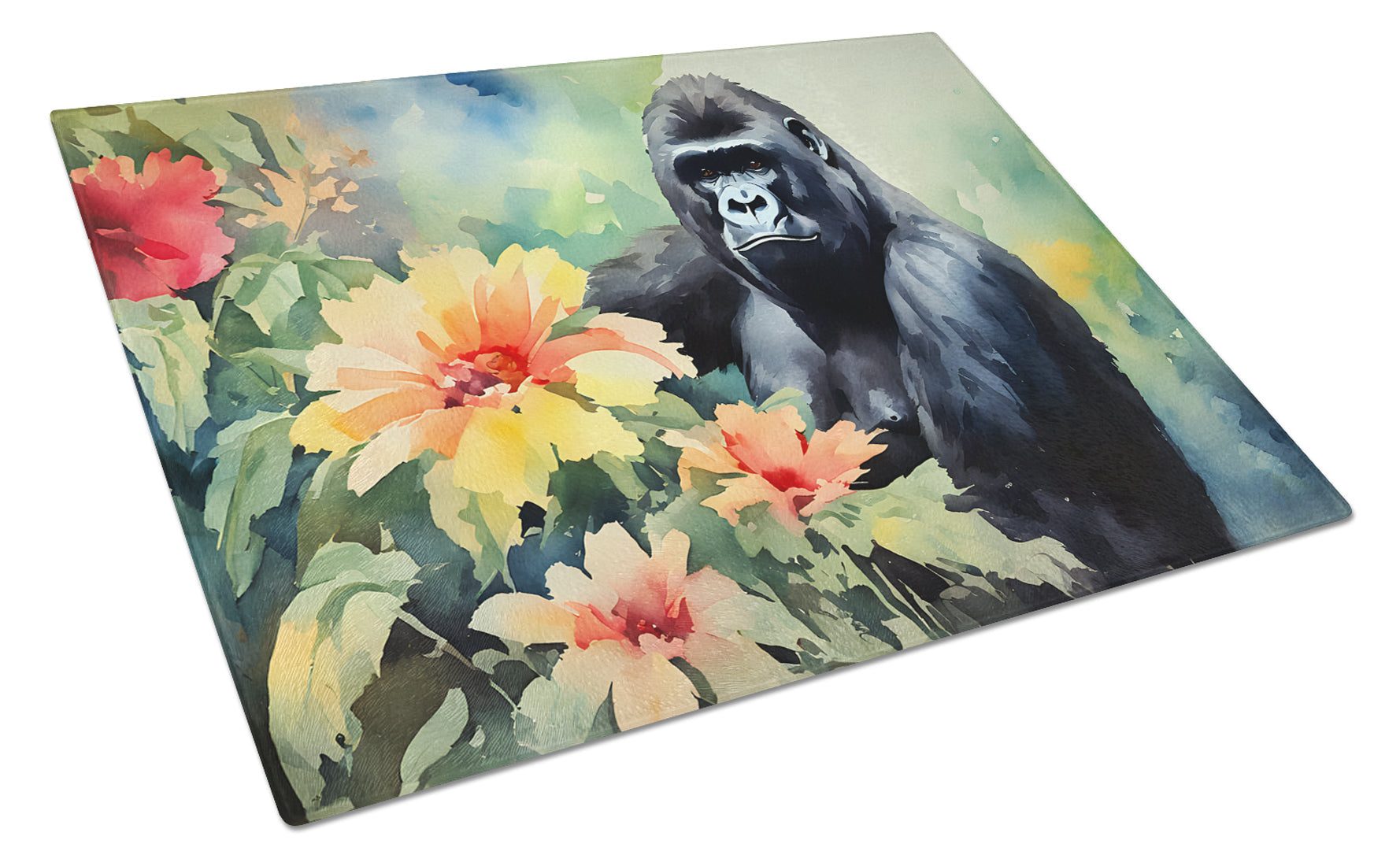 Gorilla Cutting Board Tempered Glass Kitchen Cutting Surface, Heat Resistant Chopping, Non-Slip Feet, Food Prep & Serving