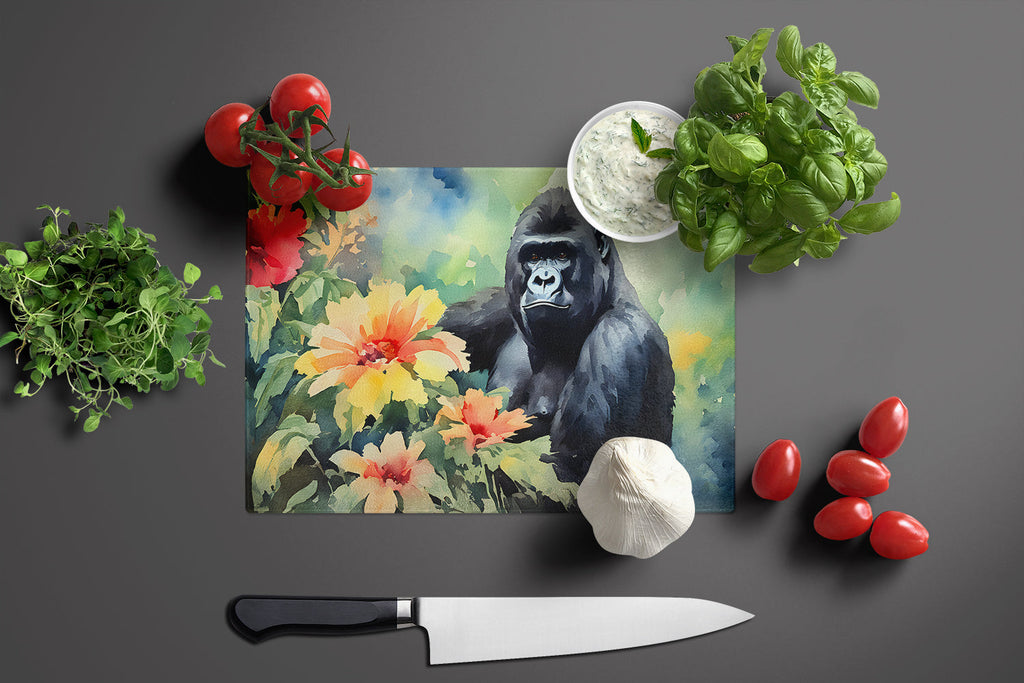 Gorilla Cutting Board Tempered Glass Kitchen Cutting Surface, Heat Resistant Chopping, Non-Slip Feet, Food Prep & Serving