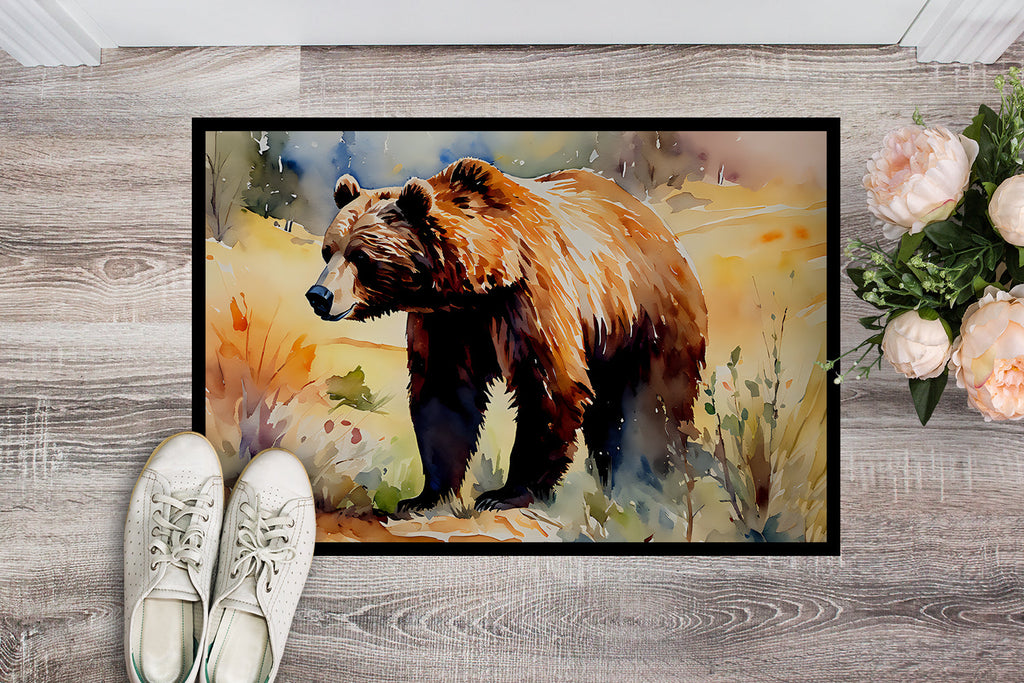 Grizzly Bear Doormat Indoor Outdoor 24H X 36W Front Door Mat Rugs for Entryway, Non Slip Washable Low Pile,