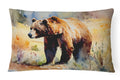 Grizzly Bear Decorative Throw Pillow 12x16 Indoor Outdoor Accent Cushion, Fabric Cover with Insert for Sofa, Bed, Porch & Living Room