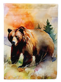 Grizzly Bear House Flag 28x40 Porch Sleeve Pole Decorative Outside Yard Banner Artwork Wall Hanging, Polyester