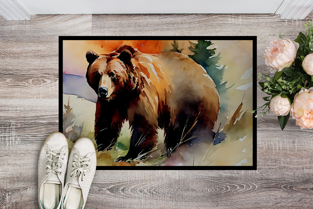 Grizzly Bear Doormat Indoor Outdoor 18H X 27W Front Door Mat Rugs for Entryway, Non Slip Washable