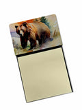 Grizzly Bear Watercolor Sticky Note Holder Refillable Dispenser Desk Accessory 3x3 Pad Gift