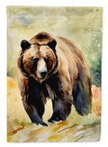 Grizzly Bear House Flag 28x40 Porch Sleeve Pole Decorative Outside Yard Banner Artwork Wall Hanging, Polyester