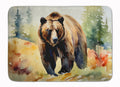 Grizzly Bear Memory Foam Kitchen Mat Machine Washable Anti-Fatigue Cushion Comfort Bath or Kitchen Rug