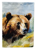 Grizzly Bear House Flag 28x40 Porch Sleeve Pole Decorative Outside Yard Banner Artwork Wall Hanging, Polyester