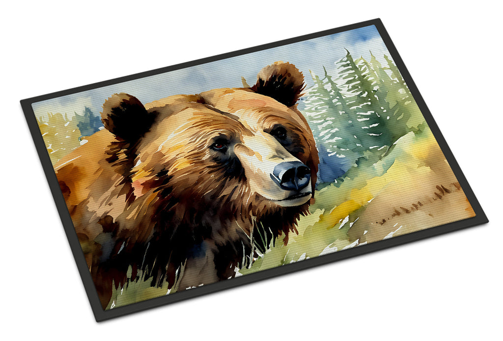 Grizzly Bear Doormat Indoor Outdoor 24H X 36W Front Door Mat Rugs for Entryway, Non Slip Washable Low Pile,