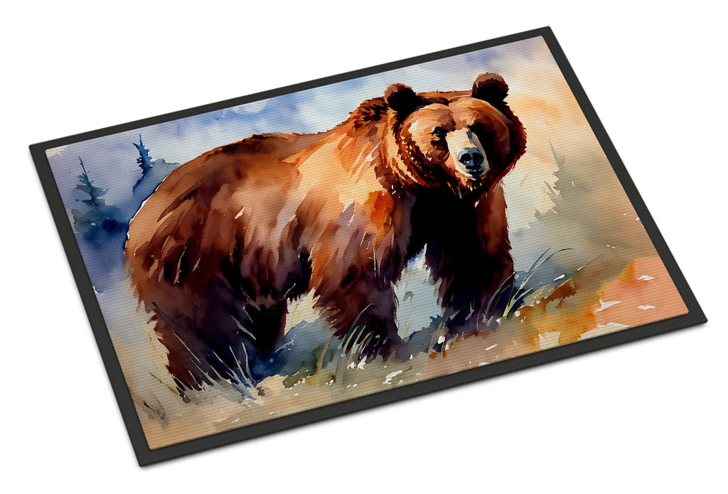 Grizzly Bear Doormat Indoor Outdoor 24H X 36W Front Door Mat Rugs for Entryway, Non Slip Washable Low Pile,