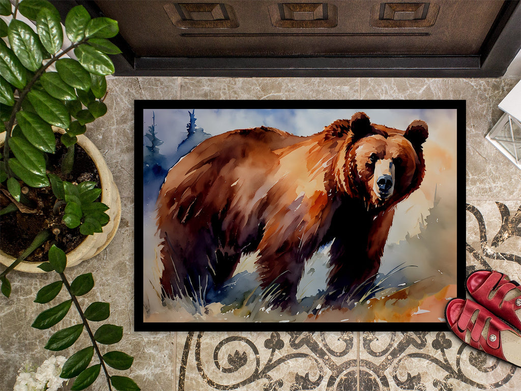 Grizzly Bear Doormat Indoor Outdoor 24H X 36W Front Door Mat Rugs for Entryway, Non Slip Washable Low Pile,