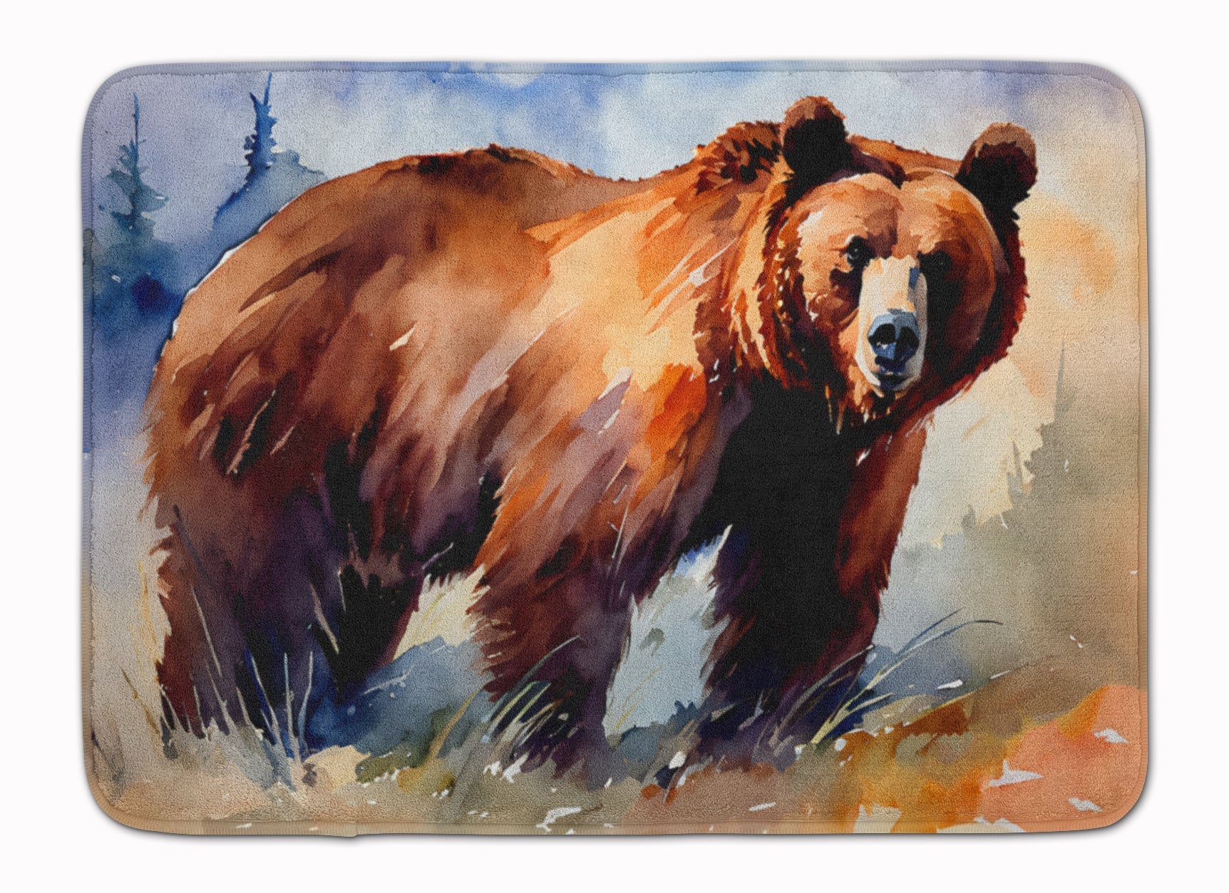Grizzly Bear Memory Foam Kitchen Mat Machine Washable Anti-Fatigue Cushion Comfort Bath or Kitchen Rug