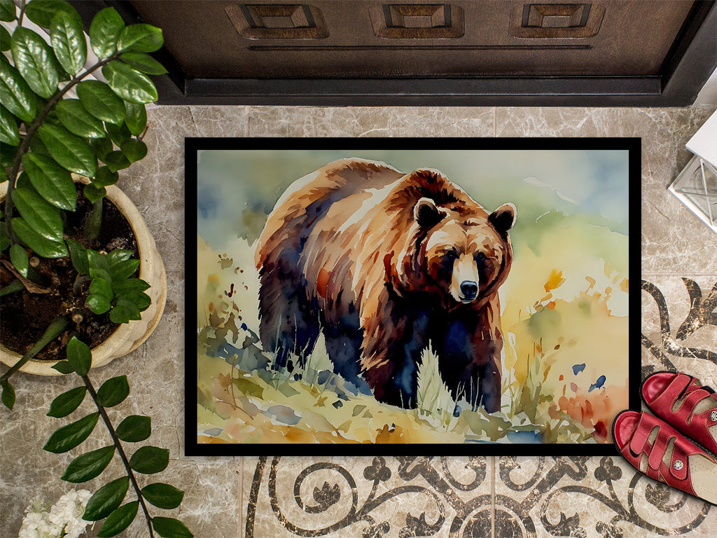 Grizzly Bear Doormat Indoor Outdoor 18H X 27W Front Door Mat Rugs for Entryway, Non Slip Washable