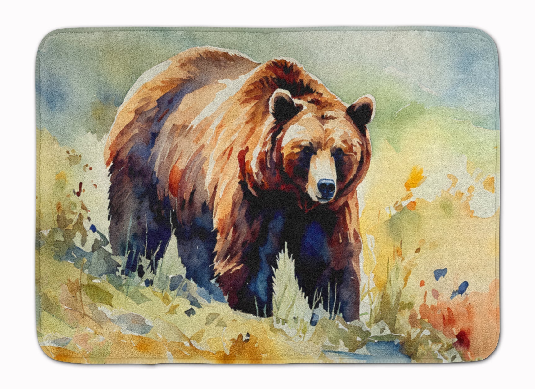 Grizzly Bear Memory Foam Kitchen Mat Machine Washable Anti-Fatigue Cushion Comfort Bath or Kitchen Rug