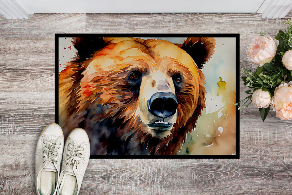 Grizzly Bear Doormat Indoor Outdoor 24H X 36W Front Door Mat Rugs for Entryway, Non Slip Washable Low Pile,