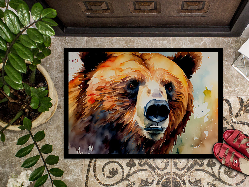 Grizzly Bear Doormat Indoor Outdoor 24H X 36W Front Door Mat Rugs for Entryway, Non Slip Washable Low Pile,