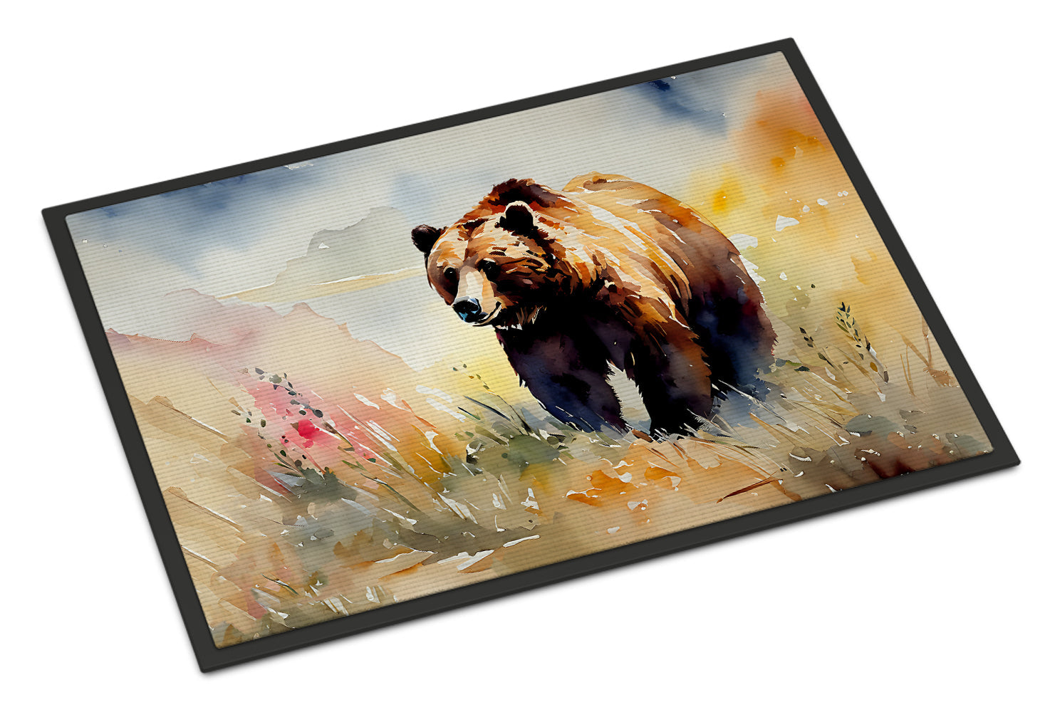 Grizzly Bear Doormat Indoor Outdoor 24H X 36W Front Door Mat Rugs for Entryway, Non Slip Washable Low Pile,