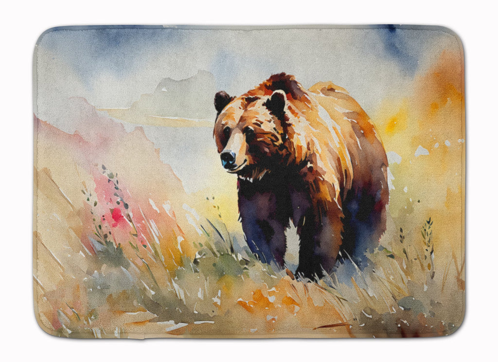 Grizzly Bear Memory Foam Kitchen Mat Machine Washable Anti-Fatigue Cushion Comfort Bath or Kitchen Rug