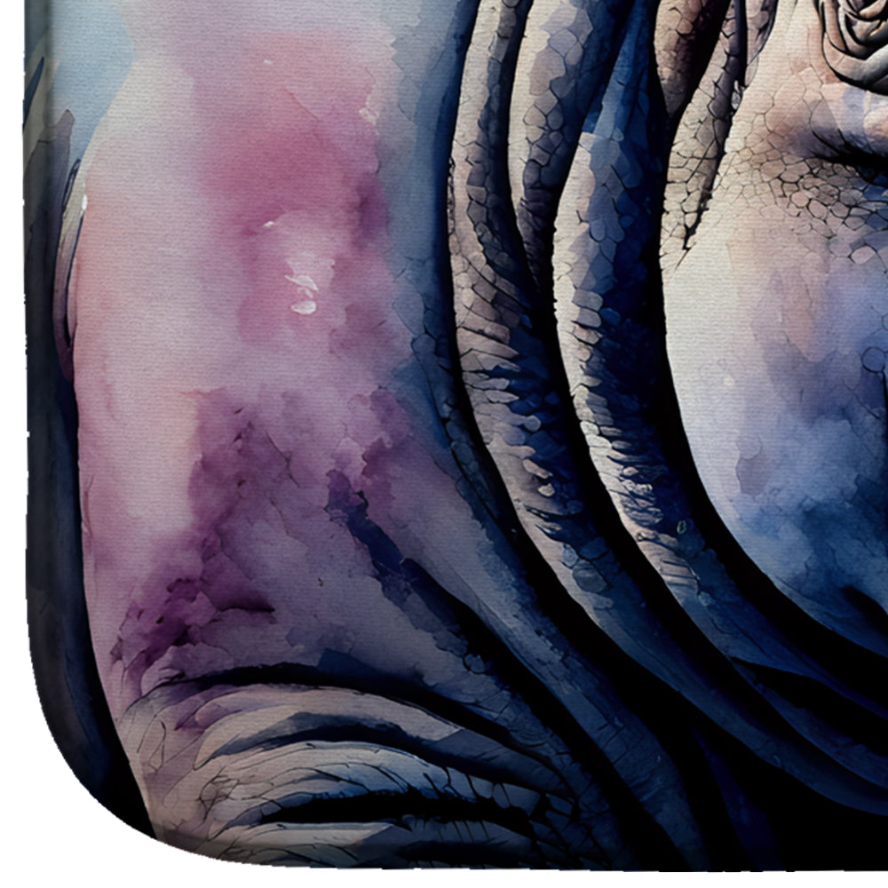 Hippopotamus Dish Drying Mat Absorbent Dish Drying Mat Pad for Kitchen Counter Dish Drainer Mat for Countertop, 14 x 21", Multicolor