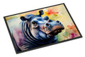 Hippopotamus Doormat Indoor Outdoor 24H X 36W Front Door Mat Rugs for Entryway, Non Slip Washable Low Pile,