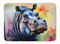 Hippopotamus Memory Foam Kitchen Mat Machine Washable Anti-Fatigue Cushion Comfort Bath or Kitchen Rug