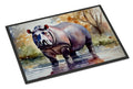 Hippopotamus Doormat Indoor Outdoor 24H X 36W Front Door Mat Rugs for Entryway, Non Slip Washable Low Pile,