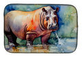 Hippopotamus Dish Drying Mat Absorbent Dish Drying Mat Pad for Kitchen Counter Dish Drainer Mat for Countertop, 14 x 21", Multicolor