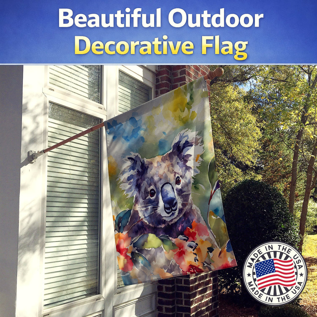 Koala House Flag 28x40 Porch Sleeve Pole Decorative Outside Yard Banner Artwork Wall Hanging, Polyester