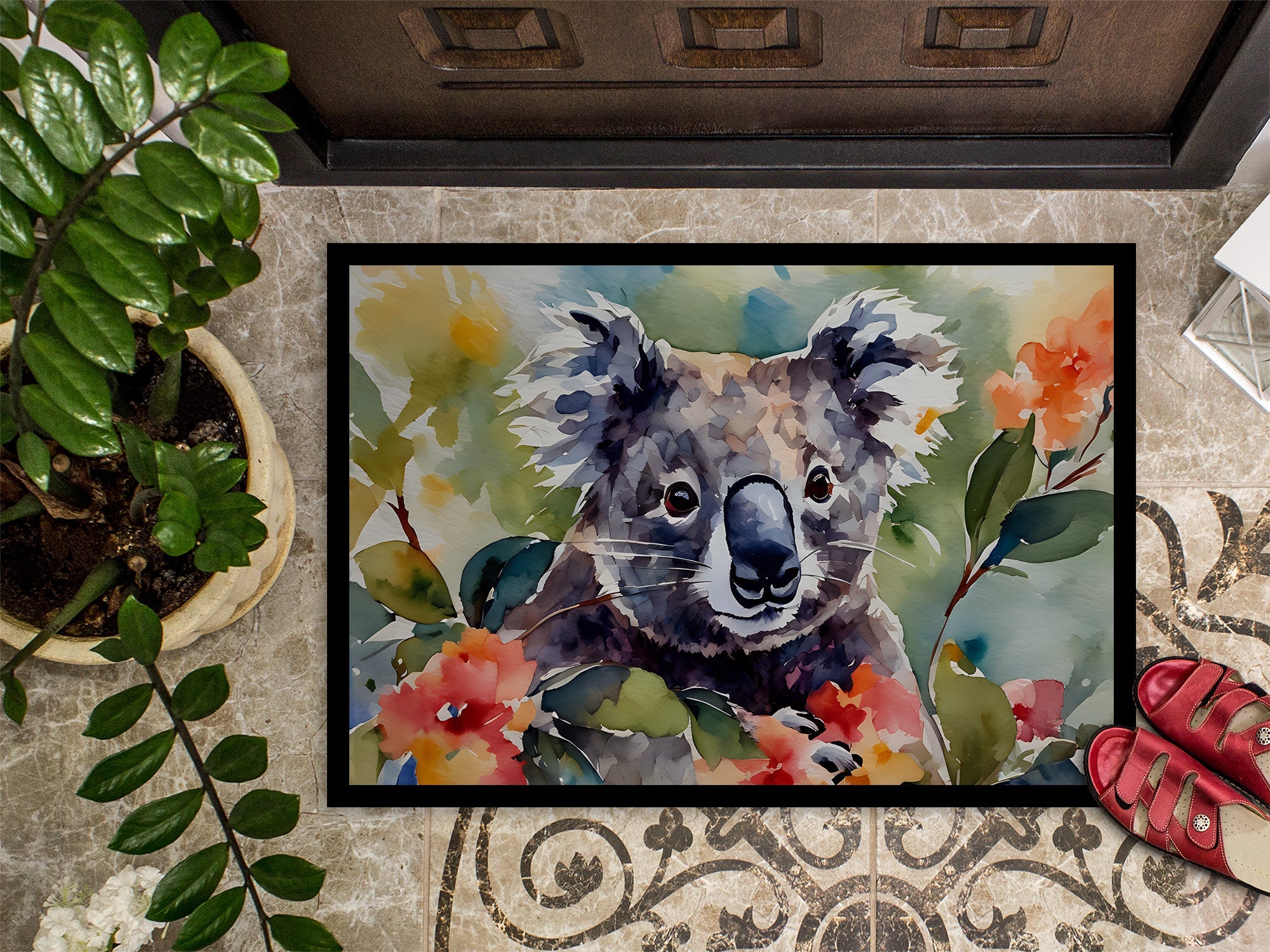 Koala Doormat Indoor Outdoor 18H X 27W Front Door Mat Rugs for Entryway, Non Slip Washable