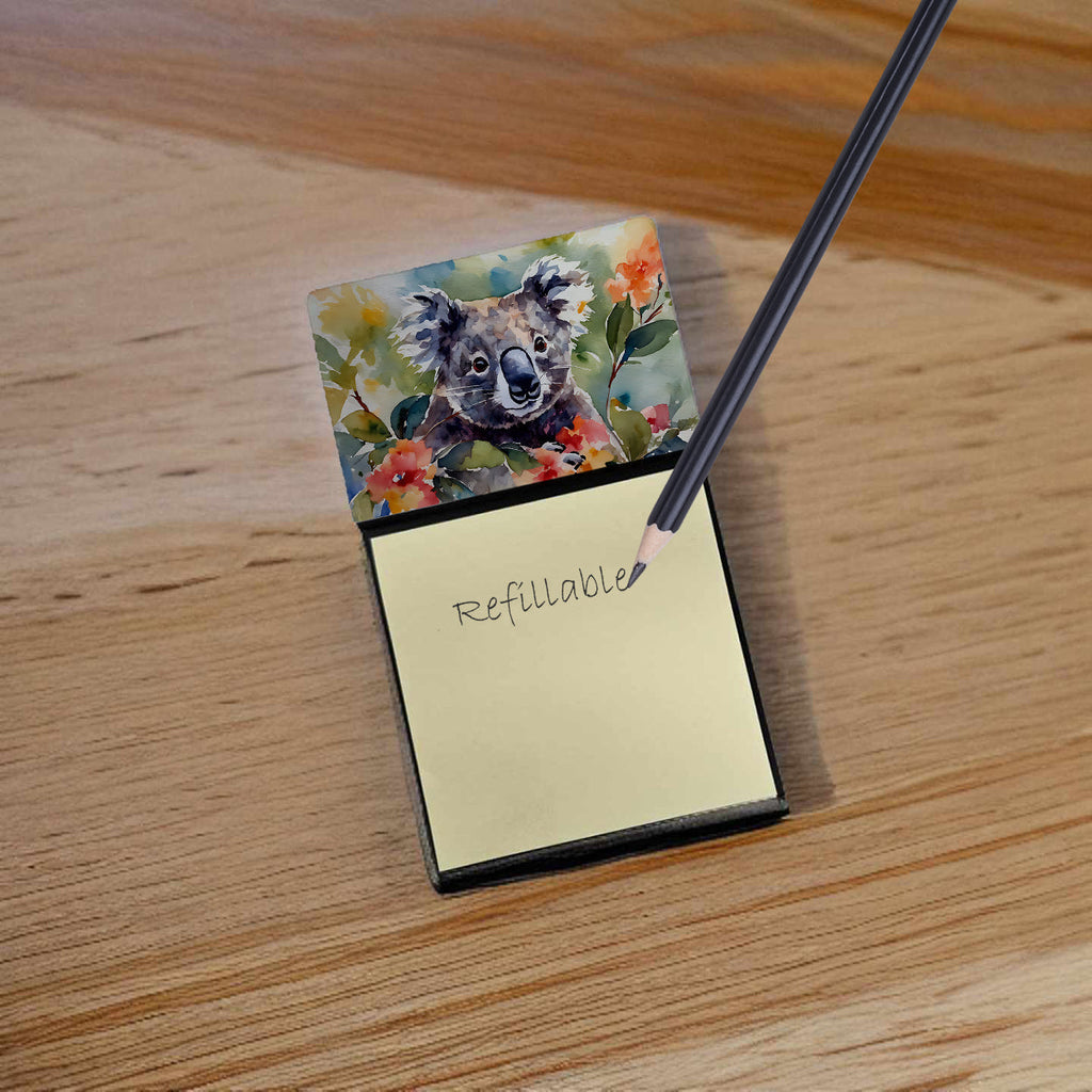 Koala Watercolor Sticky Note Holder Refillable Dispenser Desk Accessory 3x3 Pad Gift