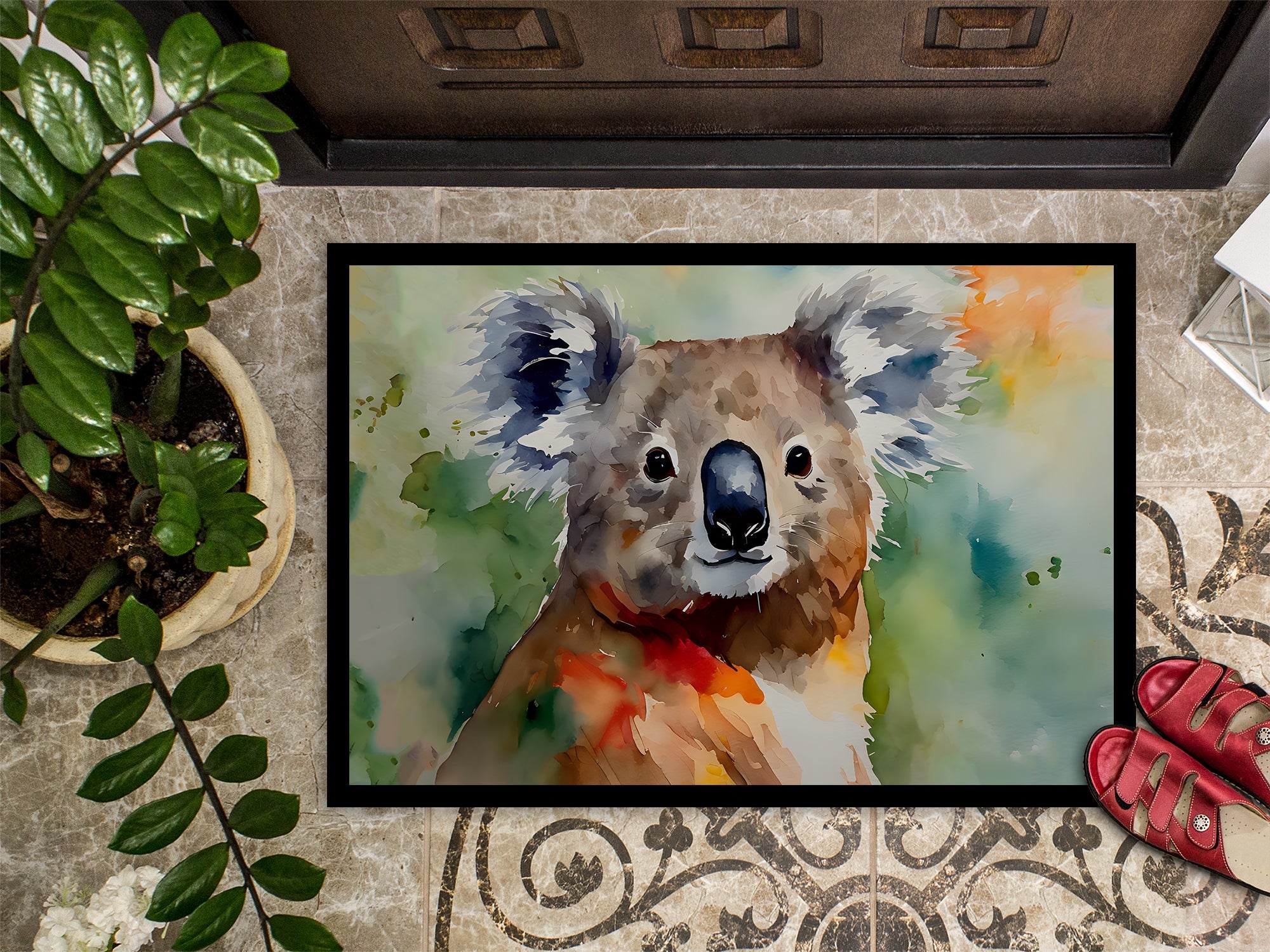 Koala Doormat Indoor Outdoor 24H X 36W Front Door Mat Rugs for Entryway, Non Slip Washable Low Pile,