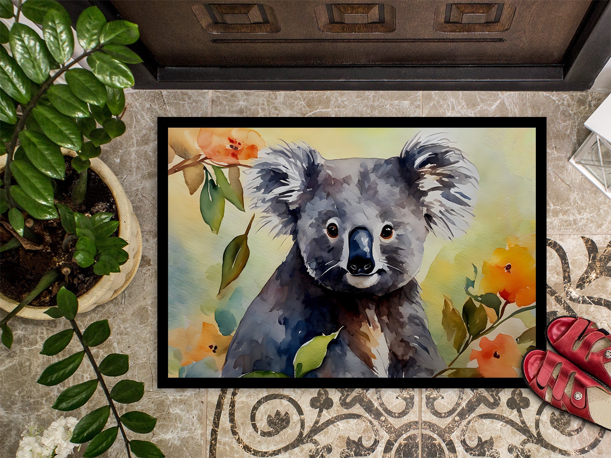 Koala Doormat Indoor Outdoor 24H X 36W Front Door Mat Rugs for Entryway, Non Slip Washable Low Pile,