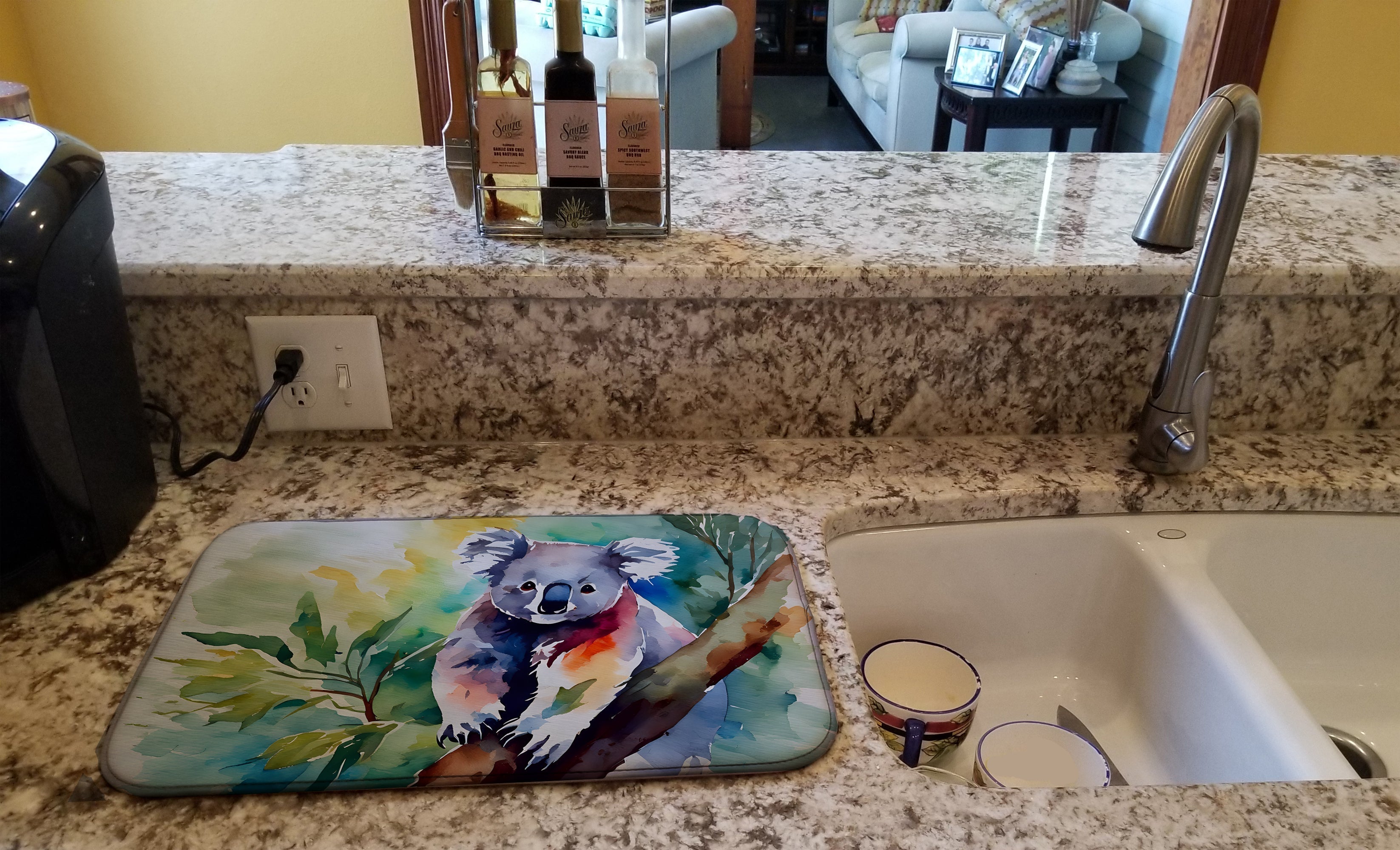 Koala Dish Drying Mat Absorbent Dish Drying Mat Pad for Kitchen Counter Dish Drainer Mat for Countertop, 14 x 21", Multicolor