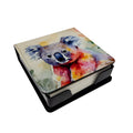 Koala PU Leather Note Paper Holder with Artist-Designed Cover, Desk Accessory, Office Gift