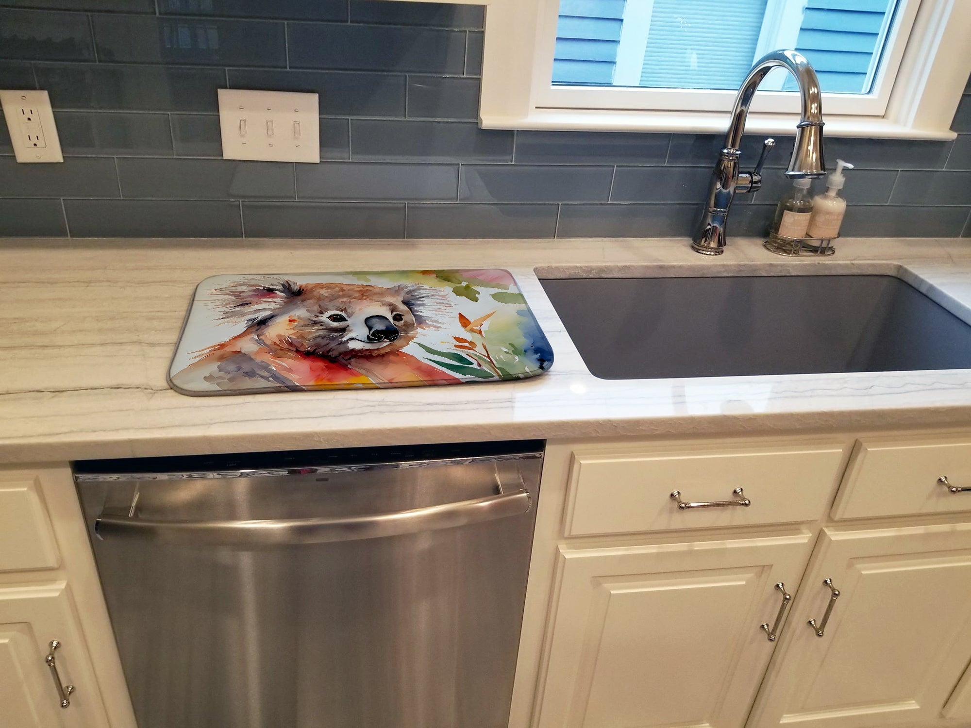 Koala Dish Drying Mat Absorbent Dish Drying Mat Pad for Kitchen Counter Dish Drainer Mat for Countertop, 14 x 21", Multicolor