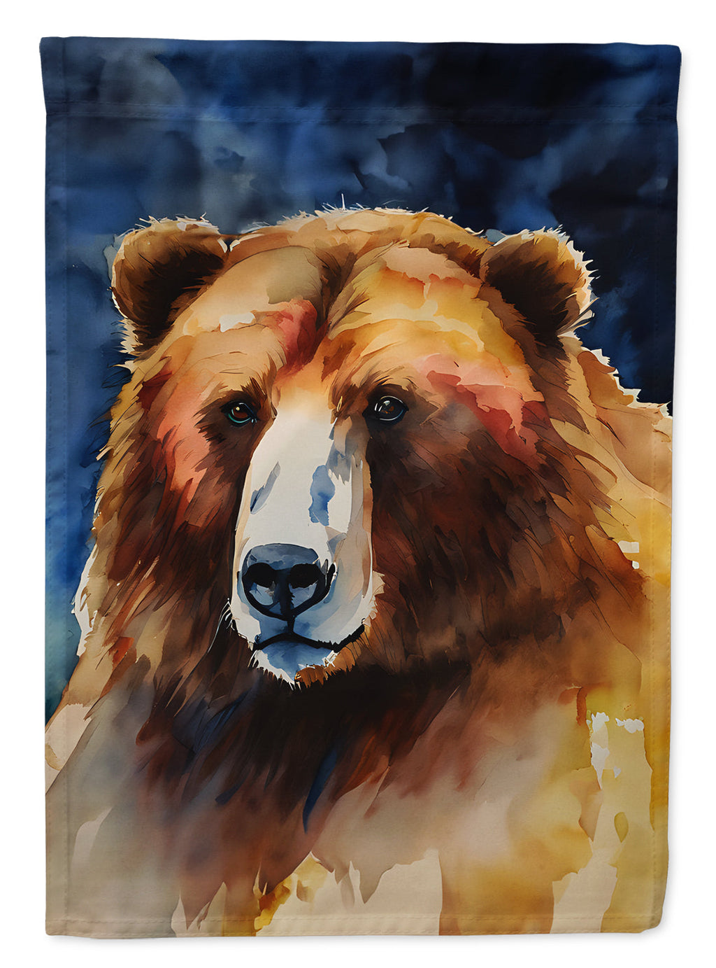 Kodiak Bear House Flag 28x40 Porch Sleeve Pole Decorative Outside Yard Banner Artwork Wall Hanging, Polyester