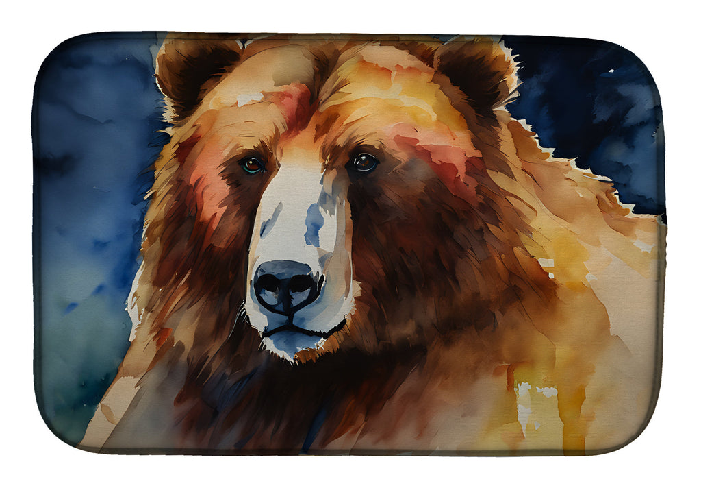 Kodiak Bear Dish Drying Mat Absorbent Dish Drying Mat Pad for Kitchen Counter Dish Drainer Mat for Countertop, 14 x 21", Multicolor