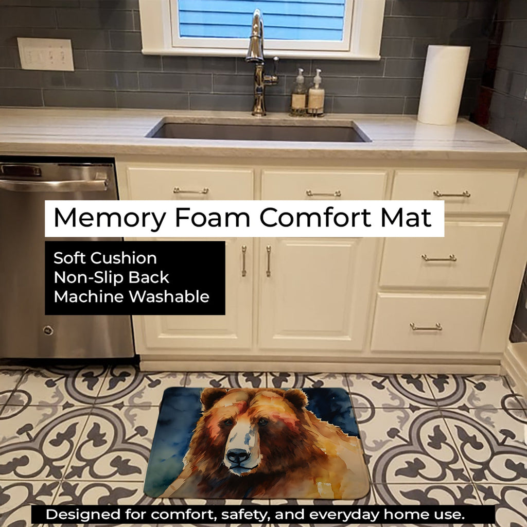 Kodiak Bear Memory Foam Kitchen Mat Machine Washable Anti-Fatigue Cushion Comfort Bath or Kitchen Rug
