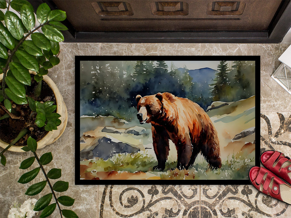 Kodiak Bear Doormat Indoor Outdoor 24H X 36W Front Door Mat Rugs for Entryway, Non Slip Washable Low Pile,