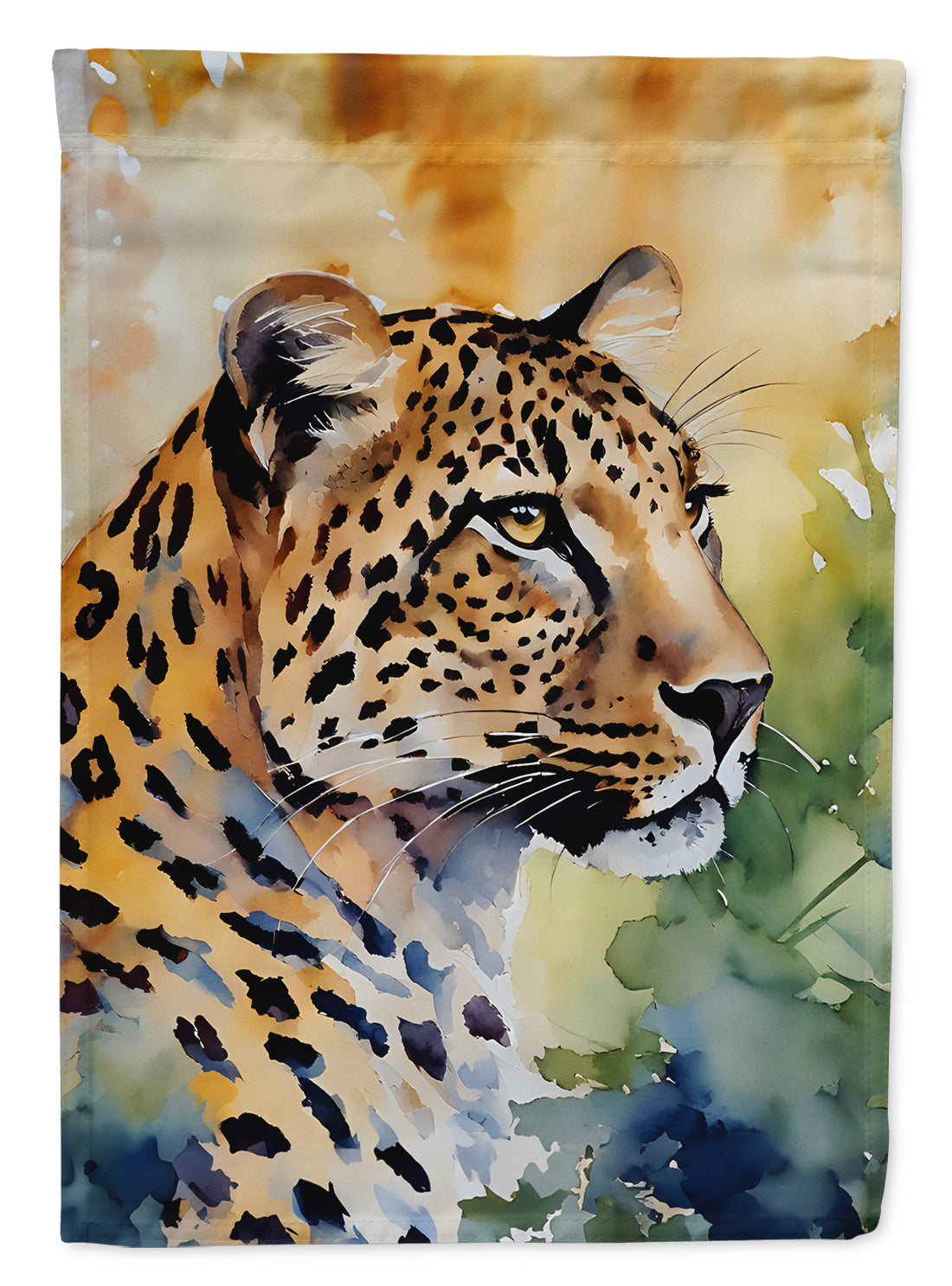 Leopard House Flag 28x40 Porch Sleeve Pole Decorative Outside Yard Banner Artwork Wall Hanging, Polyester