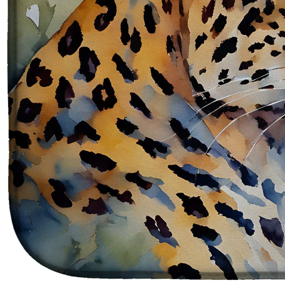 Leopard Dish Drying Mat Absorbent Dish Drying Mat Pad for Kitchen Counter Dish Drainer Mat for Countertop, 14 x 21", Multicolor