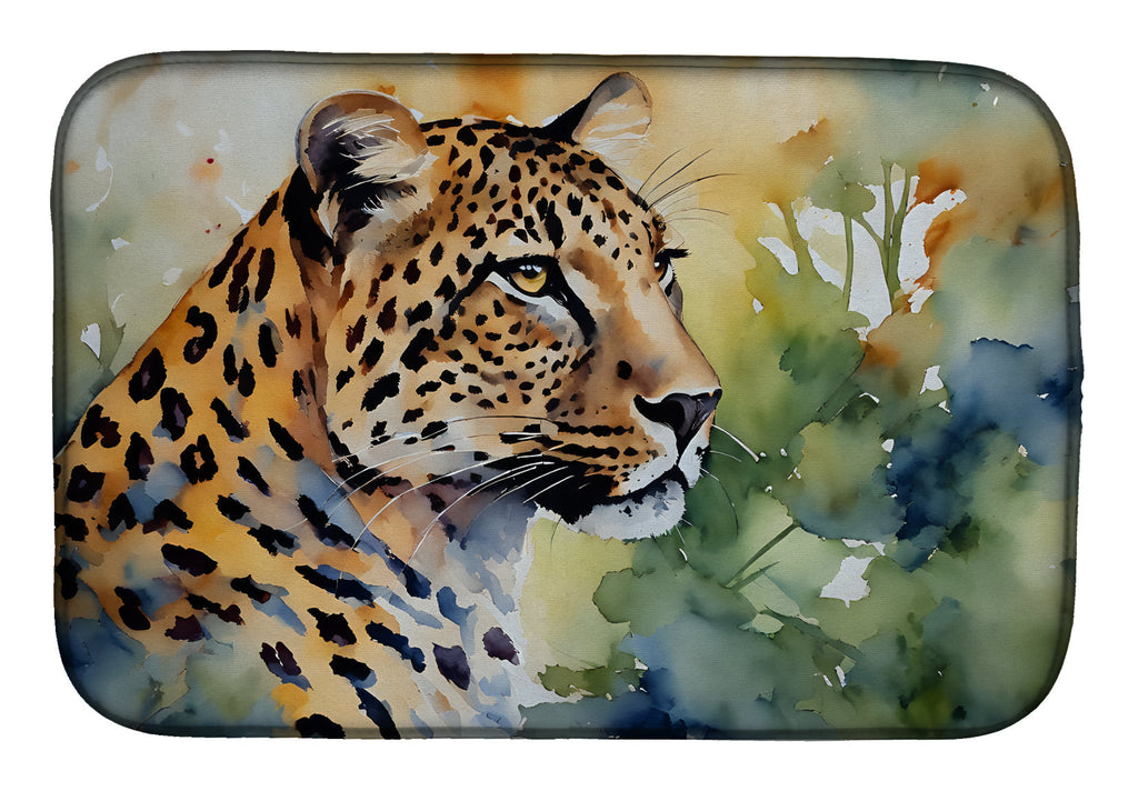 Leopard Dish Drying Mat Absorbent Dish Drying Mat Pad for Kitchen Counter Dish Drainer Mat for Countertop, 14 x 21", Multicolor