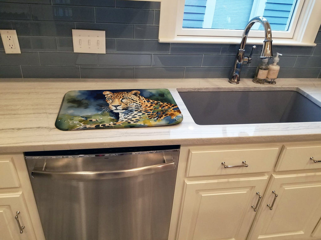 Leopard Dish Drying Mat Absorbent Dish Drying Mat Pad for Kitchen Counter Dish Drainer Mat for Countertop, 14 x 21", Multicolor