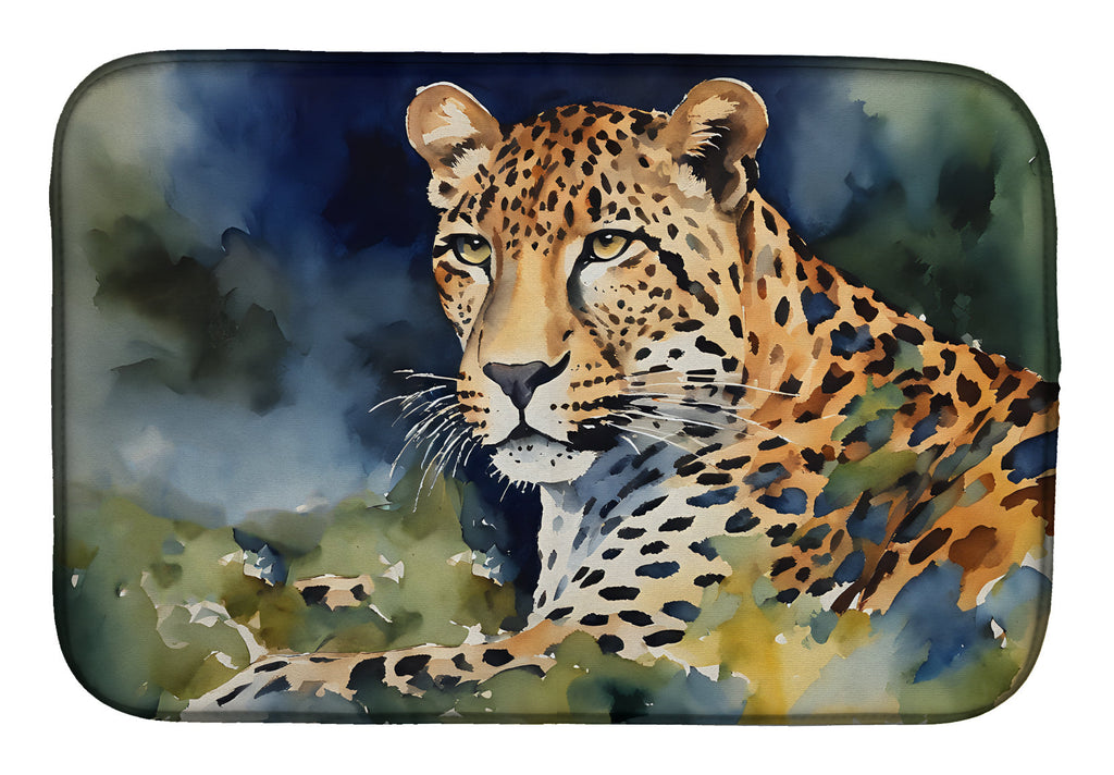 Leopard Dish Drying Mat Absorbent Dish Drying Mat Pad for Kitchen Counter Dish Drainer Mat for Countertop, 14 x 21", Multicolor